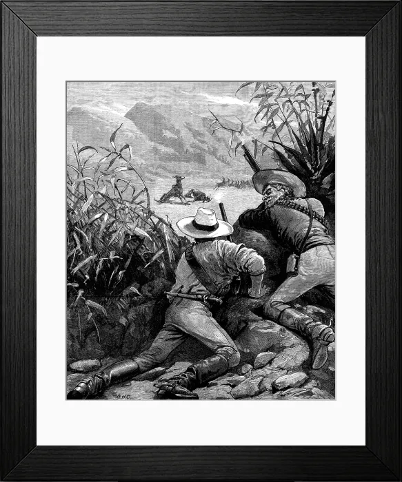Framed Print : The War in the Transvaal: how the Boers become good marksmen, 1881. Creator: Unknown