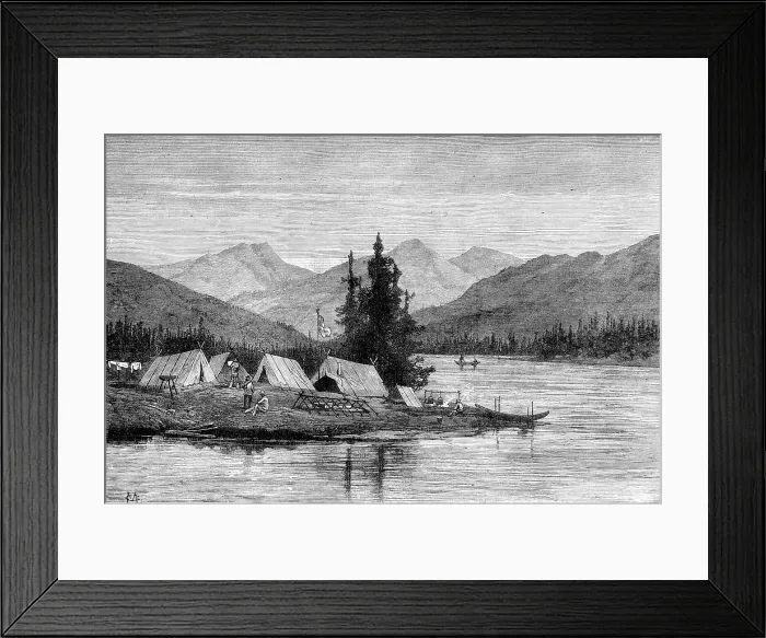 Framed Print : Camp on the Skeena River, British Columbia, 1881. Creator: Unknown Framed Print : Camp on the Skeena River, British Columbia, 1881. Creator: Unknown