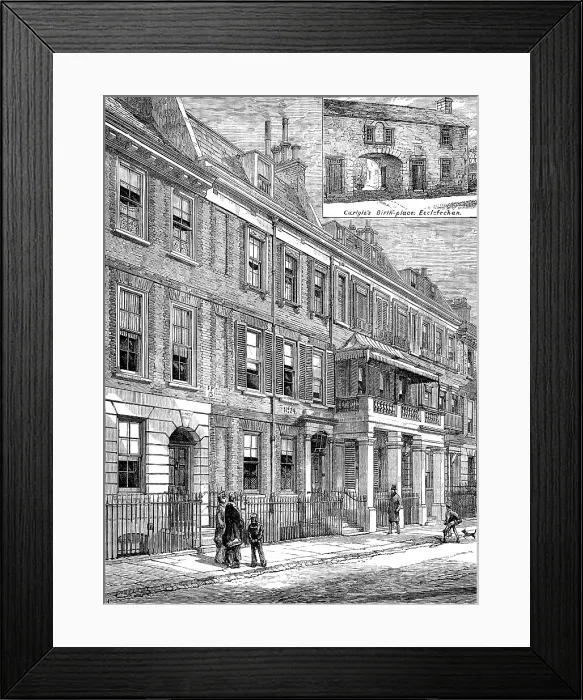 Framed Print : Cheyne-Row, Chelsea, where Thomas Carlyle lived, 1881. Creator: Unknown Framed Print : Cheyne-Row, Chelsea, where Thomas Carlyle lived, 1881. Creator: Unknown