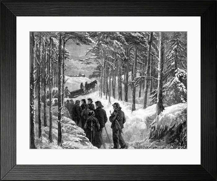Framed Print : A funeral in Norway, 1881. Creator: Unknown