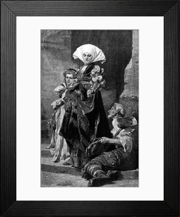 Framed Print : Charity - from the picture by M. Benczur, 1881. Creator: C. D Framed Print : Charity - from the picture by M. Benczur, 1881. Creator: C. D