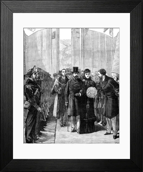Framed Print : The Royal Visit to Swansea: the Prince and Princess of Wales opening the new Dock, 1881. Creator: Unknown Framed Print : The Royal Visit to Swansea: the Prince and Princess of Wales opening the new Dock, 1881. Creator: Unknown