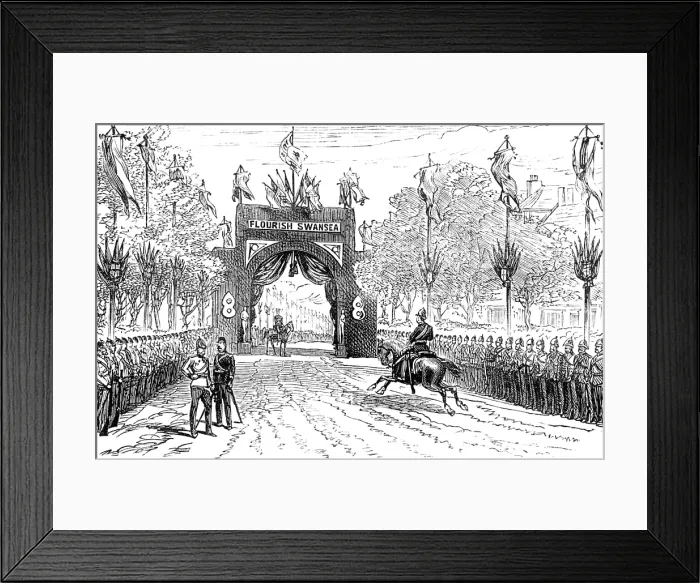 Framed Print : The Royal Visit to Swansea: the arch in Walter-Road, 1881. Creator: Unknown Framed Print : The Royal Visit to Swansea: the arch in Walter-Road, 1881. Creator: Unknown