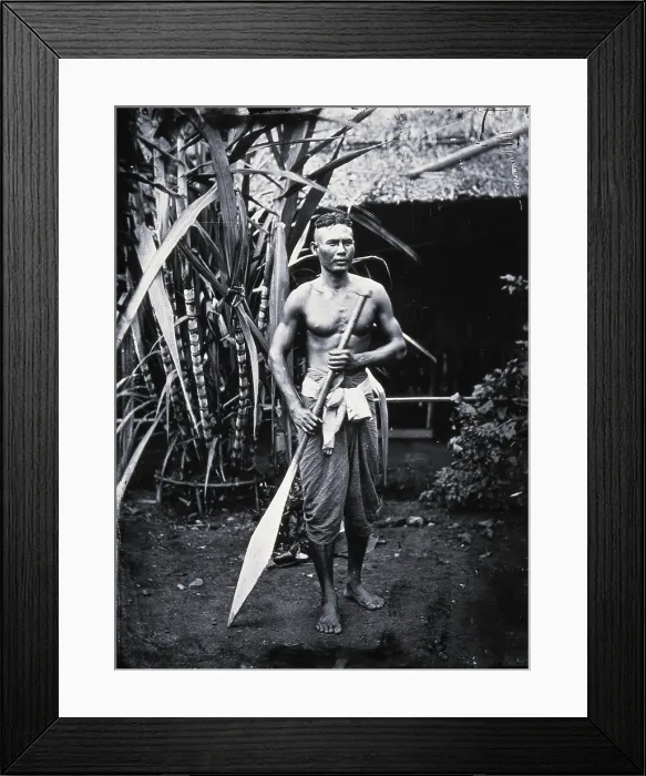 Framed Print : Siamese boatman, Siam [Thailand], 1866, (1981). Creator: Unknown