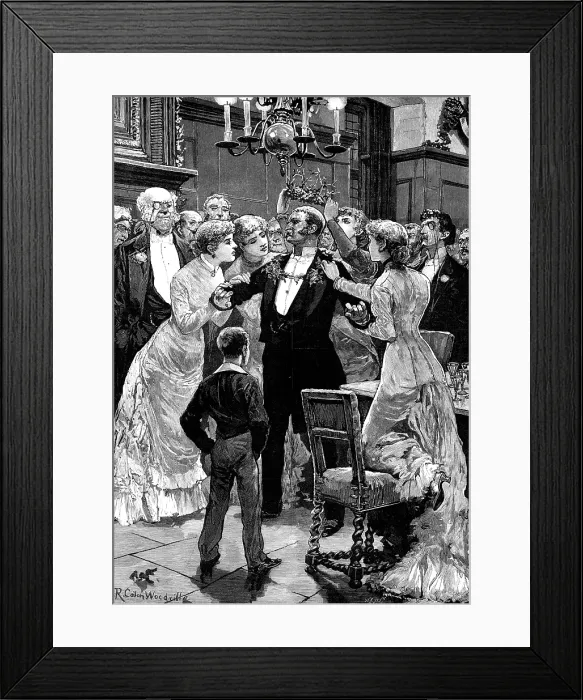 Framed Print : Seasonable Compliment: Crowning The Hero, 1881. Creator: William James Palmer Framed Print : Seasonable Compliment: Crowning The Hero, 1881. Creator: William James Palmer