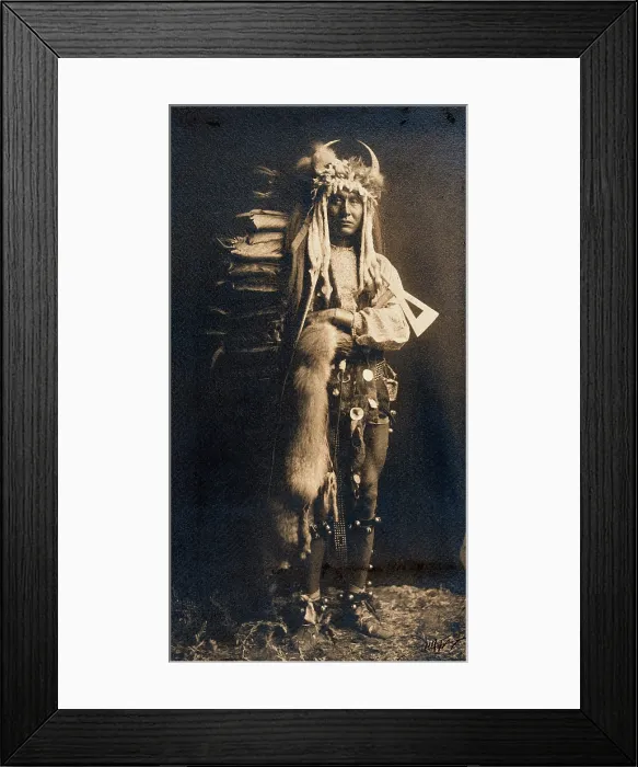 Framed Print : A Piegan man, Iron Breast, in ceremonial dress, 1900. Creator: Edward Sheriff Curtis Framed Print : A Piegan man, Iron Breast, in ceremonial dress, 1900. Creator: Edward Sheriff Curtis