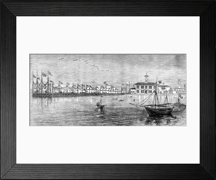 Framed Print : New pier and government offices, Limasol, Cyprus, 1881. Creator: Unknown Framed Print : New pier and government offices, Limasol, Cyprus, 1881. Creator: Unknown