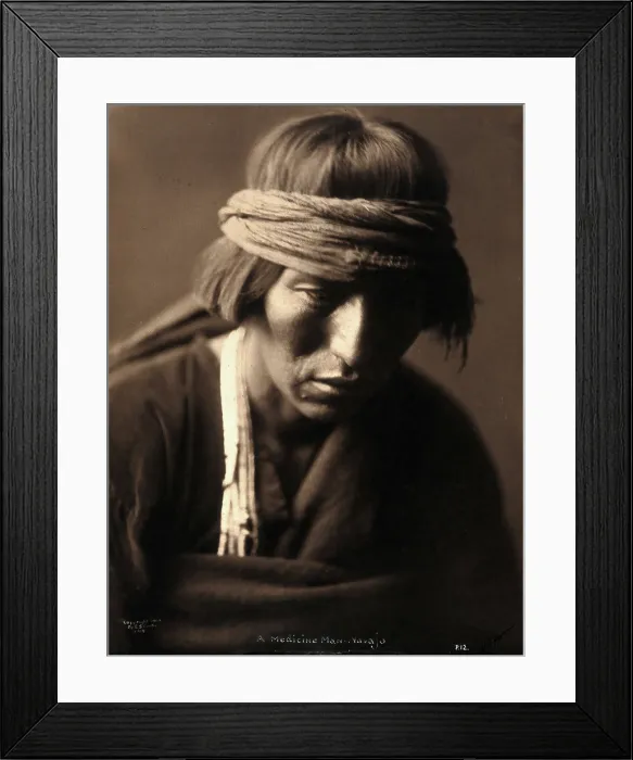 Framed Print : A Navajo medicine man, 1904. Creator: Edward Sheriff Curtis Framed Print : A Navajo medicine man, 1904. Creator: Edward Sheriff Curtis