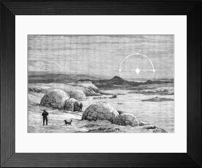Framed Print : The American Franklin Search Expedition - Lake Daly, 1881. Creator: Frank Dadd