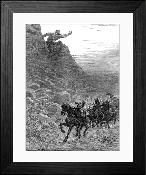 Framed Print : The Giant who had no Heart: from 'Round The Yule Log:' Norwegian Folk and Fairy Tales, 1881. Creator: Otto Sinding Framed Print : The Giant who had no Heart: from 'Round The Yule Log:' Norwegian Folk and Fairy Tales, 1881. Creator: Otto Sinding