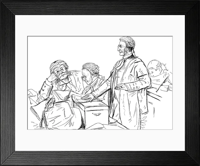 Framed Print : The Irish Land League Trials: Mr. Sergeant Heron; Solicitor-General; Attorney-General, 1881. Creator: Wallis Mackay Framed Print : The Irish Land League Trials: Mr. Sergeant Heron; Solicitor-General; Attorney-General, 1881. Creator: Wallis Mackay