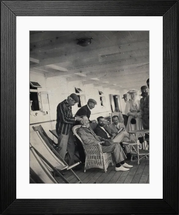 Framed Print : Members of the British Association playing at phrenology on board a ship on its way to... 1905. Creator: James Thomson Bottomley Framed Print : Members of the British Association playing at phrenology on board a ship on its way to... 1905. Creator: James Thomson Bottomley
