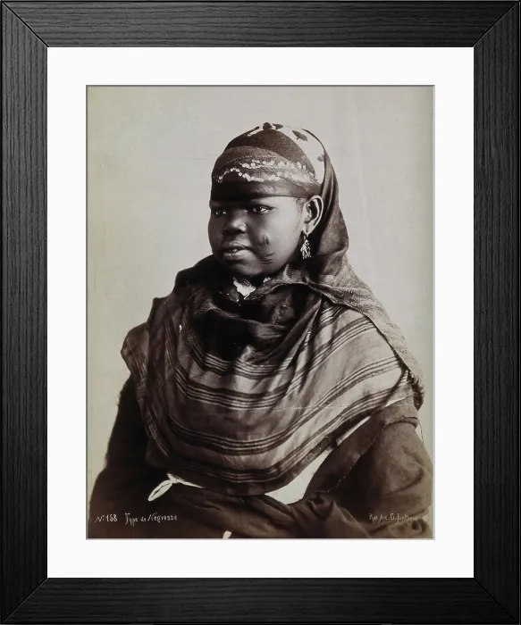 Framed Print : A North African woman with scarification on her cheeks, c1900. Creator: Gabriel Lekegian Framed Print : A North African woman with scarification on her cheeks, c1900. Creator: Gabriel Lekegian