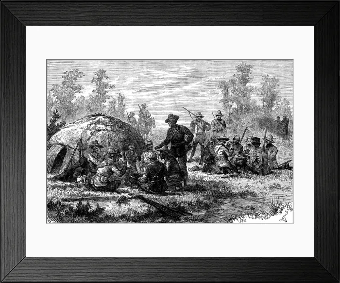 Framed Print : The Basuto War in South Africa: the morning meal, 1881. Creator: Unknown Framed Print : The Basuto War in South Africa: the morning meal, 1881. Creator: Unknown