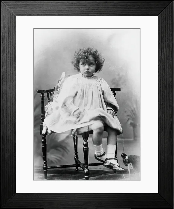 Framed Print : Nora Schuster aged 3, seated, facing forwards, c1895. Creator: Mrs Fred Wilkinson Framed Print : Nora Schuster aged 3, seated, facing forwards, c1895. Creator: Mrs Fred Wilkinson