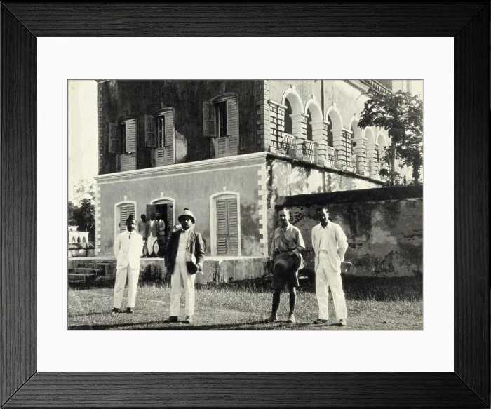 Framed Print : Swellengrebel, Iyengar and two others in India, 1924. Creator: Unknown Framed Print : Swellengrebel, Iyengar and two others in India, 1924. Creator: Unknown