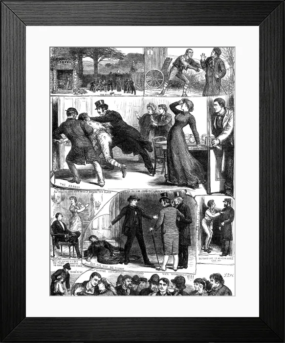 Framed Print : Sketches from the 'Lights O London' at the Princess's Theatre, 1881 Framed Print : Sketches from the 'Lights O London' at the Princess's Theatre, 1881