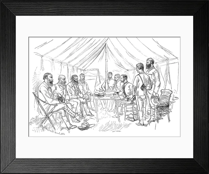 Framed Print : The Transvaal War: meeting of Sir Evelyn Wood and Commandant Joubert to arrange the armistice, 1881. Creator: Unknown Framed Print : The Transvaal War: meeting of Sir Evelyn Wood and Commandant Joubert to arrange the armistice, 1881. Creator: Unknown