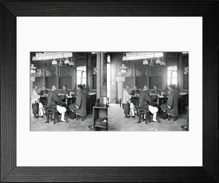 Framed Print : The interior of a tea-house, Hong Kong, 1868 / 1871. Creator: John Thomson Framed Print : The interior of a tea-house, Hong Kong, 1868 / 1871. Creator: John Thomson