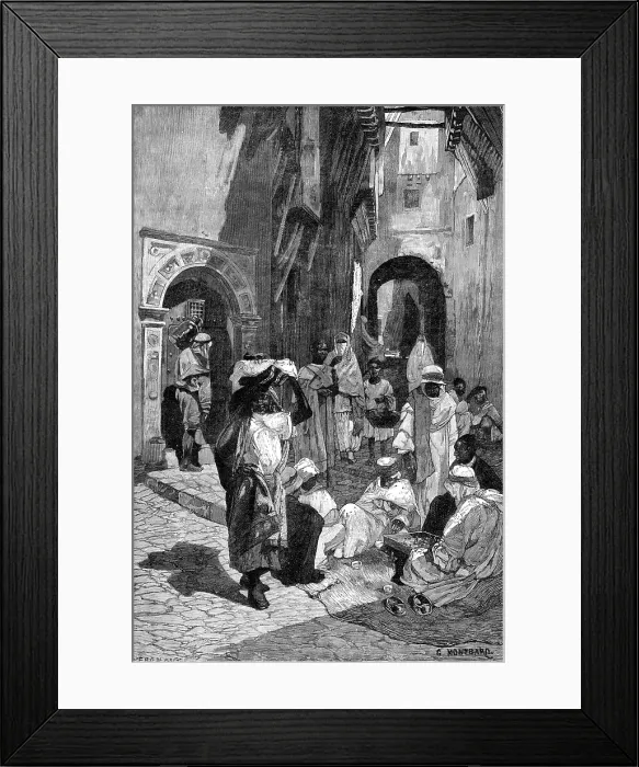 Framed Print : Street in the Casba, Algiers, 1881. Creator: Eugene Froment Framed Print : Street in the Casba, Algiers, 1881. Creator: Eugene Froment