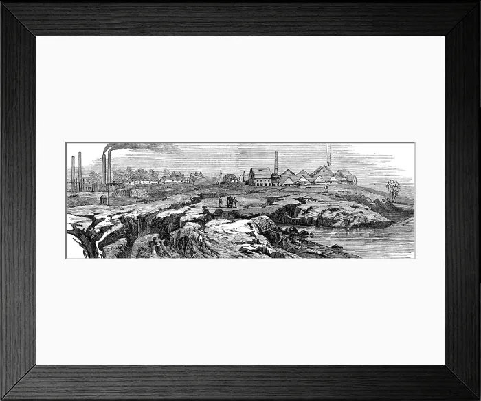 Framed Print : Subsidence of land at the Northwich Salt-Mines, 1881. Creator: Unknown Framed Print : Subsidence of land at the Northwich Salt-Mines, 1881. Creator: Unknown