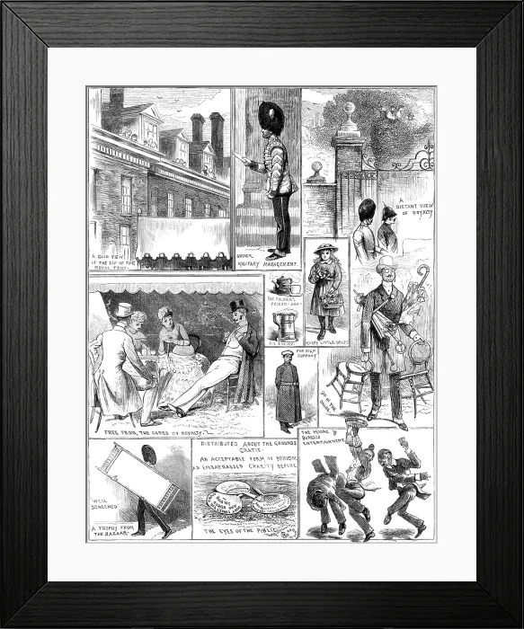 Framed Print : Garden Fete at Chelsea Hospital for the Royal Army Coffee Taverns Association, 1883. Creator: Unknown Framed Print : Garden Fete at Chelsea Hospital for the Royal Army Coffee Taverns Association, 1883. Creator: Unknown