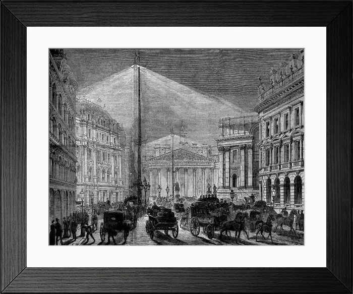 Framed Print : The Electric Light at the Mansion-House, 1881. Creator: Unknown Framed Print : The Electric Light at the Mansion-House, 1881. Creator: Unknown
