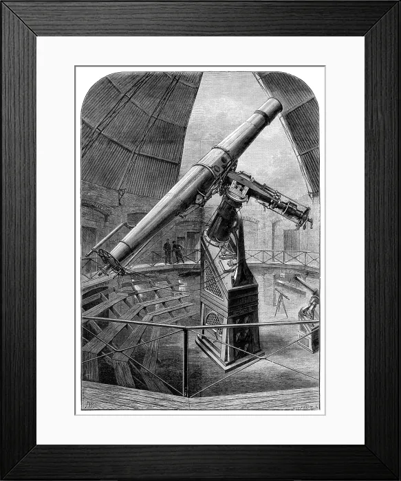 Framed Print : The Great Refracting Telescope constructed at Dublin for the Vienna Observatory, 1881. Creator: W. I. Mosses Framed Print : The Great Refracting Telescope constructed at Dublin for the Vienna Observatory, 1881. Creator: W. I. Mosses