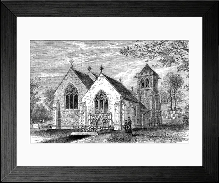 Framed Print : Hughenden Church, with the grave of Lord Beaconsfield, 1881. Creator: Unknown Framed Print : Hughenden Church, with the grave of Lord Beaconsfield, 1881. Creator: Unknown