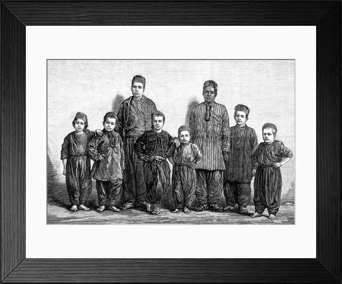 Framed Print : English acrobat boys detained by an Arab company in Constantinople, 1881. Creator: R&E Taylor Framed Print : English acrobat boys detained by an Arab company in Constantinople, 1881. Creator: R&E Taylor