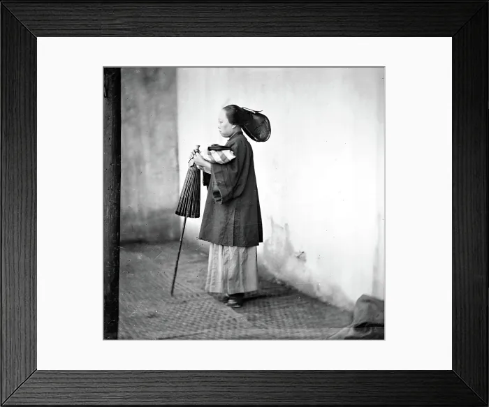 Framed Print : Canton, Kwangtung province, China: a lady holding a parasol, 1869. Creator: John Thomson Framed Print : Canton, Kwangtung province, China: a lady holding a parasol, 1869. Creator: John Thomson