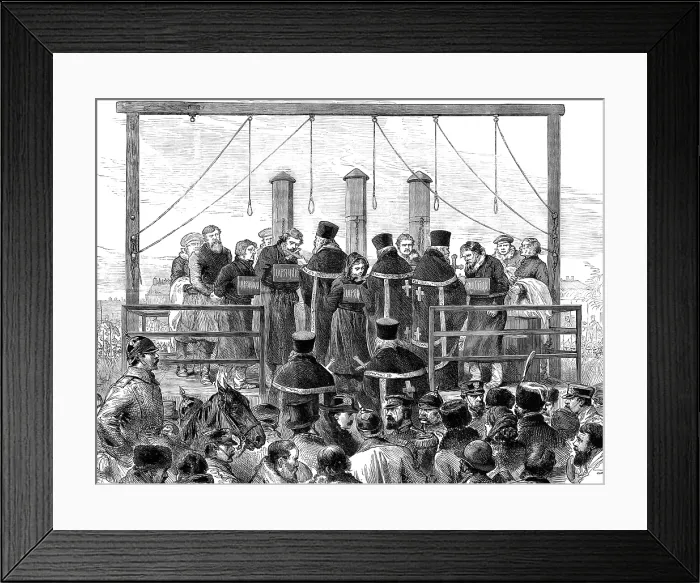Framed Print : The Conspiracies in St. Petersburg: the Nihilists on the scaffold, 1881. Creator: Unknown Framed Print : The Conspiracies in St. Petersburg: the Nihilists on the scaffold, 1881. Creator: Unknown