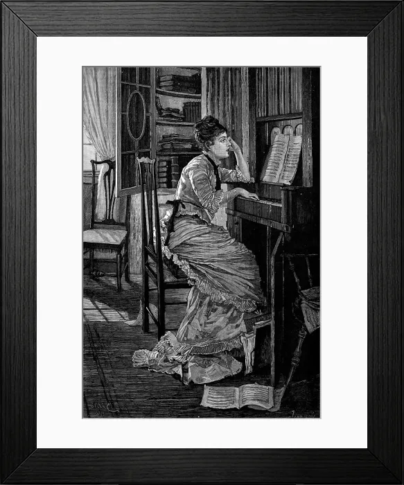 Framed Print : An Old-Time Melody, 1881. Creators: Unknown, Jonnard Framed Print : An Old-Time Melody, 1881. Creators: Unknown, Jonnard