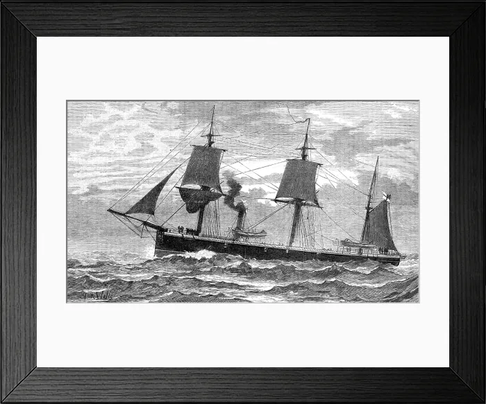 Framed Print : H.M.S. Doterel, lately blown up in the Strait of Magellan, 1881. Creator: Unknown