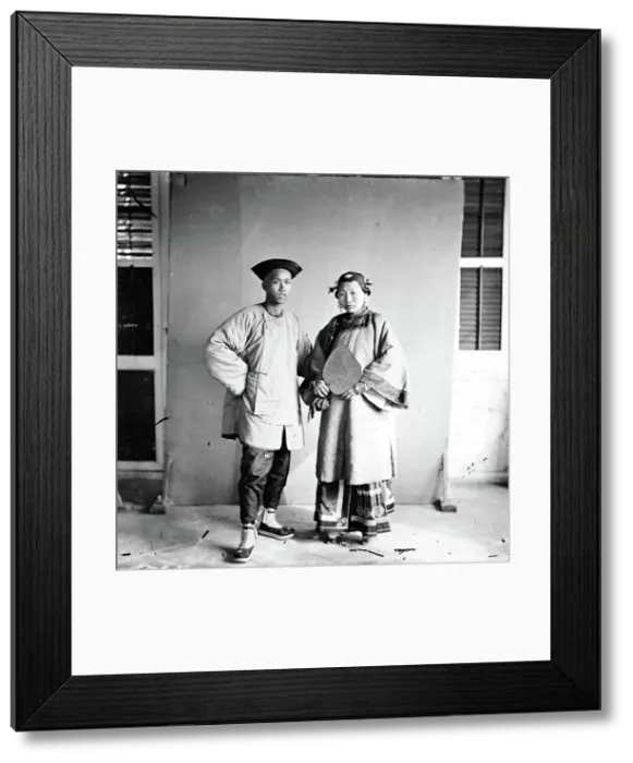 Framed Print : Amoy, Fukien province, China: a married couple, standing, 1870. Creator: John Thomson Framed Print : Amoy, Fukien province, China: a married couple, standing, 1870. Creator: John Thomson