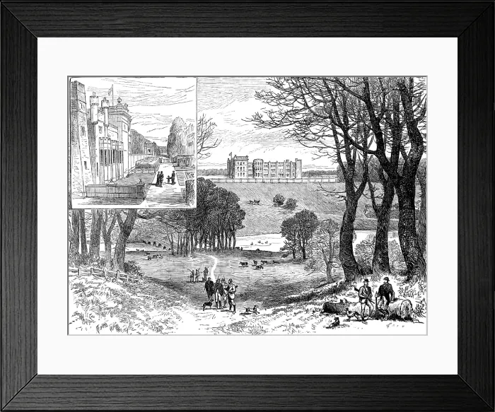 Framed Print : Grimsthorpe Castle, Lincolnshire, visited by the Prince and Princess of Wales, 1881. Creator: Unknown Framed Print : Grimsthorpe Castle, Lincolnshire, visited by the Prince and Princess of Wales, 1881. Creator: Unknown