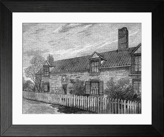 Framed Print : The Century of George Stephenson: Stephenson's cottage at Killingworth, 1881. Creator: Unknown. The Century of George Stephenson: Stephenson's cottage at Killingworth, 1881 Framed Print : The Century of George Stephenson: Stephenson's cottage at Killingworth, 1881. Creator: Unknown. The Century of George Stephenson: Stephenson's cottage at Killingworth, 1881