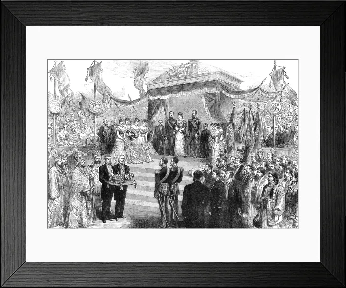 Framed Print : Coronation of the King and Queen of Roumania at Bucharest, 1881. Creator: Unknown Framed Print : Coronation of the King and Queen of Roumania at Bucharest, 1881. Creator: Unknown