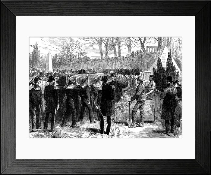 Framed Print : Interment of the remains of Lieutenant John Irving, R.N. in the Dean Cemetery, Edinburgh, 1881. Creator: Unknown Framed Print : Interment of the remains of Lieutenant John Irving, R.N. in the Dean Cemetery, Edinburgh, 1881. Creator: Unknown