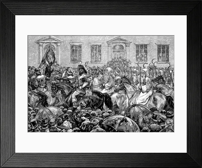 Framed Print : Commencement of the Hull, Barnsley, and West Riding Railway and Dock...foresters and druids, 1881. Creator: Unknown Framed Print : Commencement of the Hull, Barnsley, and West Riding Railway and Dock...foresters and druids, 1881. Creator: Unknown