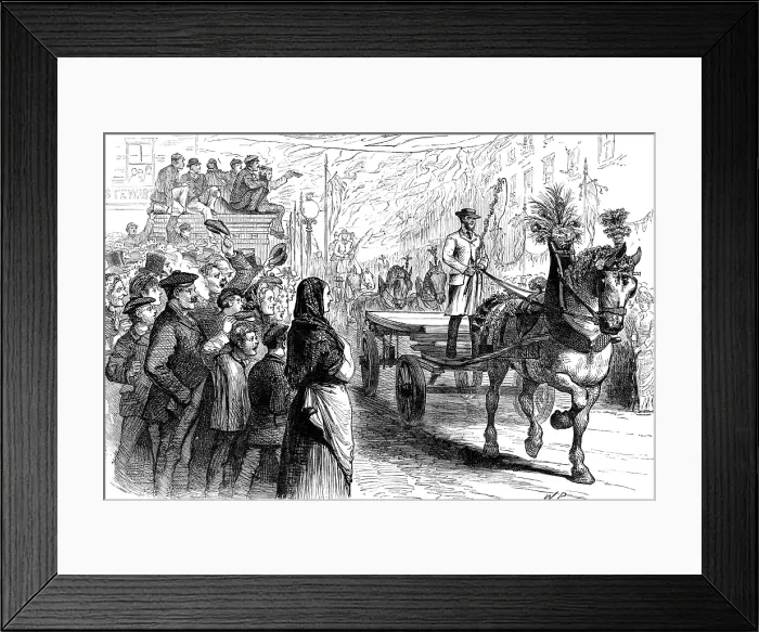 Framed Print : George Stephenson Centenary at Newcastle-on-Tyne: procession of draught horses, waggons, etc, 1881. Creator: W. P Framed Print : George Stephenson Centenary at Newcastle-on-Tyne: procession of draught horses, waggons, etc, 1881. Creator: W. P