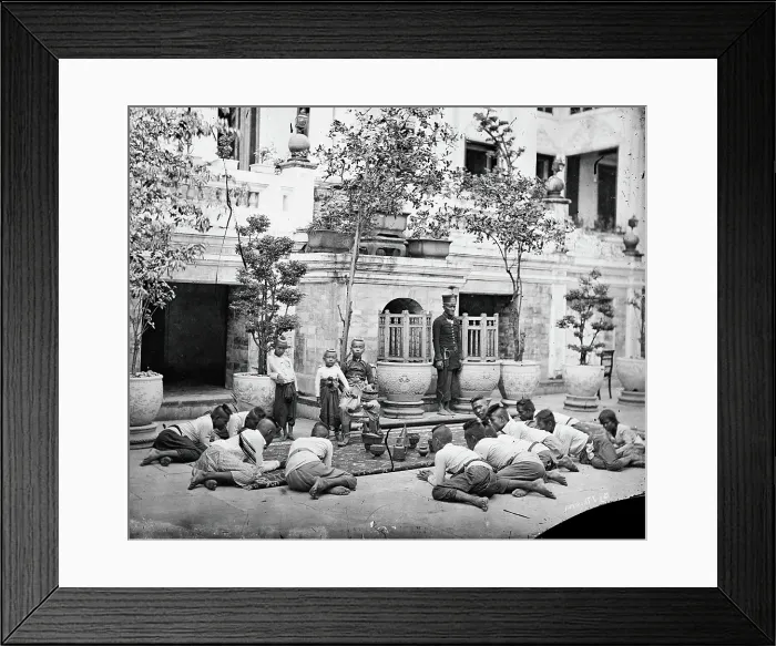 Framed Print : Prince Chulalongkorn of Siam [Thailand] (seated, centre), with Prince Bhanugrangsi Savan... 1866. Creator: John Thomson
