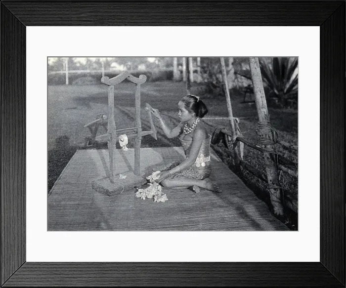 Framed Print : Sarawak: a girl extracting the seeds of raw cotton in a cotton gin, c1900. Creator: Unknown Framed Print : Sarawak: a girl extracting the seeds of raw cotton in a cotton gin, c1900. Creator: Unknown