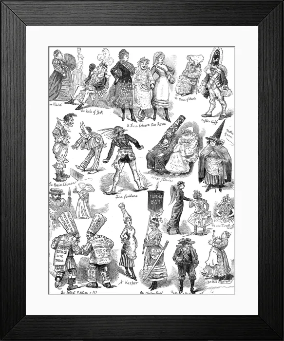 Framed Print : Fancy Dress Ball at the Brookwood Surrey Lunatic Asylum, 1881. Creator: Unknown Framed Print : Fancy Dress Ball at the Brookwood Surrey Lunatic Asylum, 1881. Creator: Unknown
