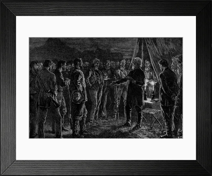Framed Print : Transvaal War: thanksgiving service in the Boer camp after the signing of the treaty of peace, 1881. Creator: Unknown Framed Print : Transvaal War: thanksgiving service in the Boer camp after the signing of the treaty of peace, 1881. Creator: Unknown
