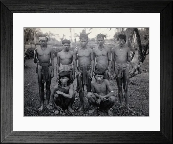 Framed Print : Sarawak: a group of Kelabit men, c1900. Creator: Unknown Framed Print : Sarawak: a group of Kelabit men, c1900. Creator: Unknown