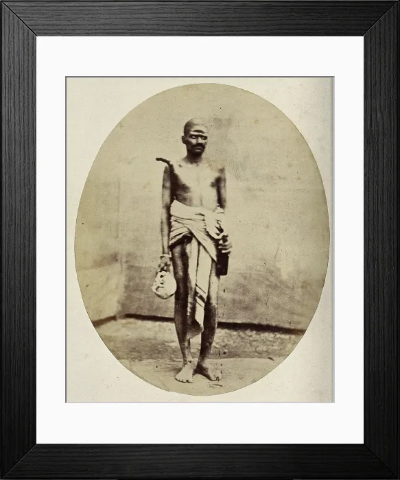Framed Print : Benares, India: a Hindu man wearing a loin-cloth, c1860. Creator: Unknown Framed Print : Benares, India: a Hindu man wearing a loin-cloth, c1860. Creator: Unknown