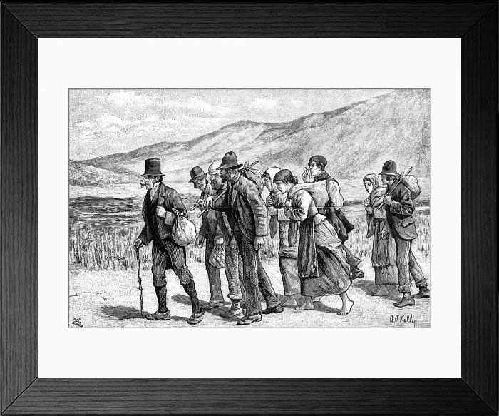 Framed Print : Irish harvesters on their way to England, 1881. Creator: W. Q Framed Print : Irish harvesters on their way to England, 1881. Creator: W. Q