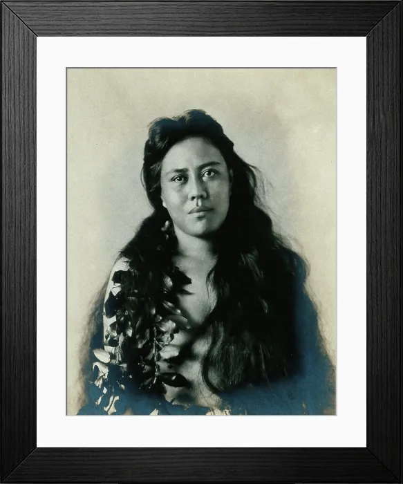 Framed Print : A Samoan woman with leaves in her hair, c1900. Creator: Unknown Framed Print : A Samoan woman with leaves in her hair, c1900. Creator: Unknown