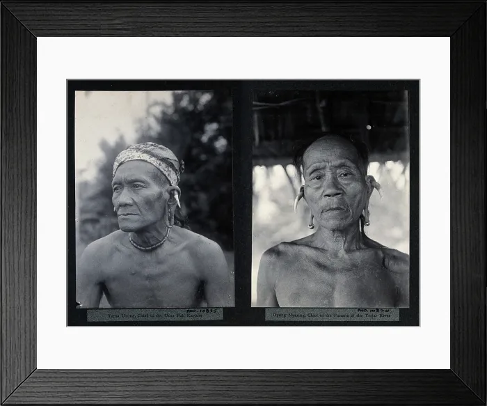 Framed Print : Sarawak: two tribal chiefs, c1900. Creator: Unknown Framed Print : Sarawak: two tribal chiefs, c1900. Creator: Unknown